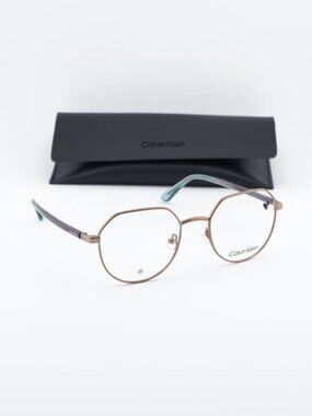 Calvin Klein CK23127 770 Geometric Eyeglasses 50mm - Gold